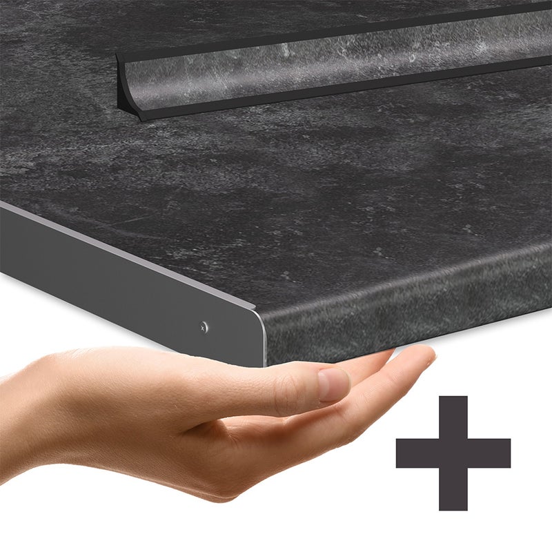 Vicco Pojedyncza kuchnia R-Line, Biały wysoki połysk/antracyt, 140 cm , BP Antracyt