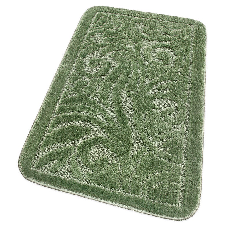 Mata łazienkowa Antypoślizgowy Absorbent 50x110 Cm Barokowy Jednolity Kolor Zielony