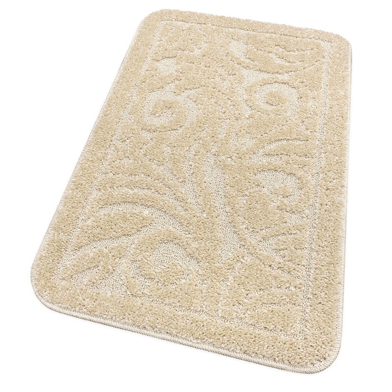 Mata łazienkowa Antypoślizgowy Absorbent 50x110 Cm Barokowy Jednolity Kolor Jasnokremowy