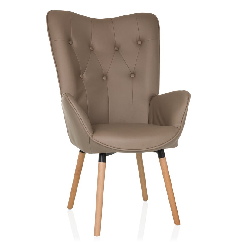 Fotel tapicerowany HAVENIO I Brązowy hjh LIVING