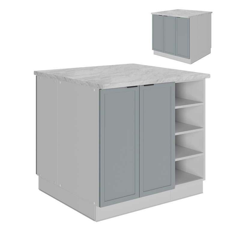 Vicco Wyspa kuchenna Fame-Line, Jasnoniebiesko-szary, 90 cm bez blatu roboczego