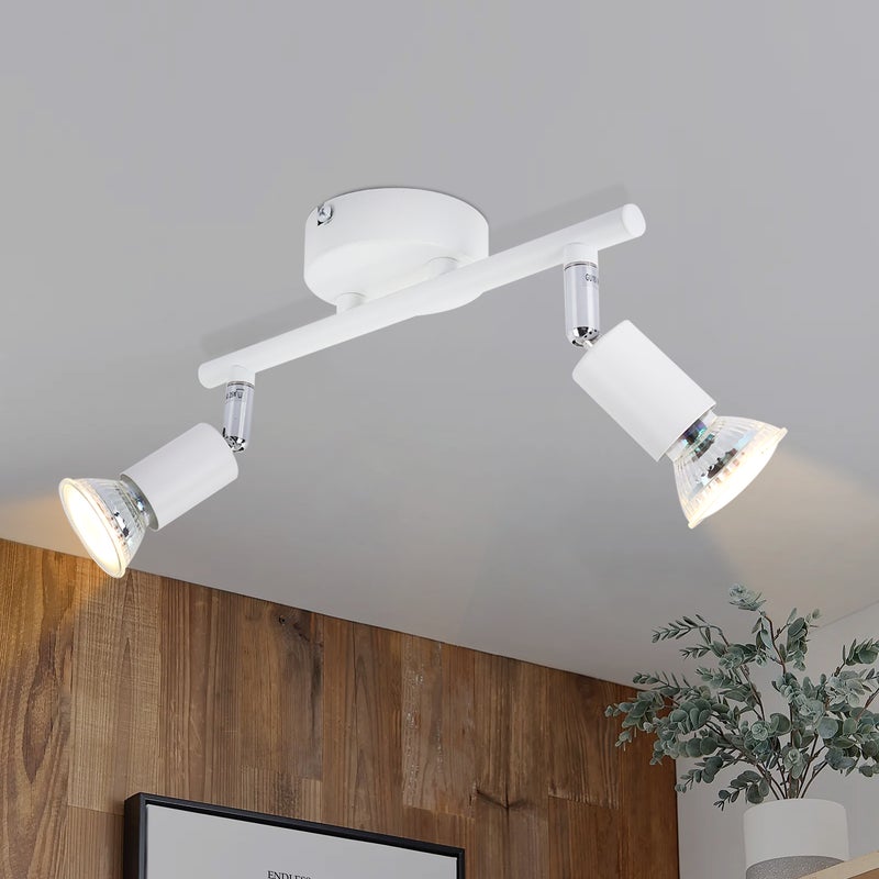 Nettlife Reflektorowa sufitowy 2-punktowy GU10, LED, biały, Nowoczesna lampa punktowa do salonu