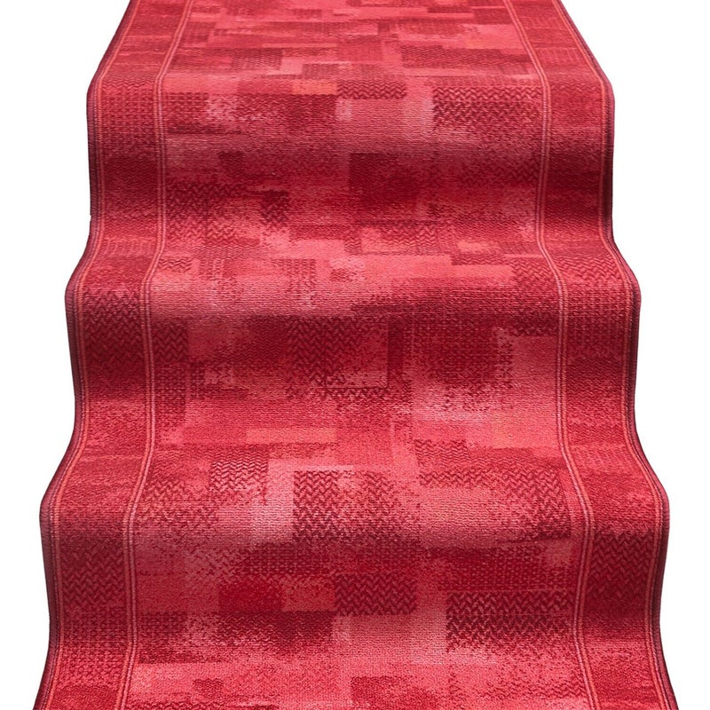 Biegacz Schodowy 67x650 Cm Schody Wejście Burta Dywan Korytarz Kroki Antypoślizgowe Burgundowy