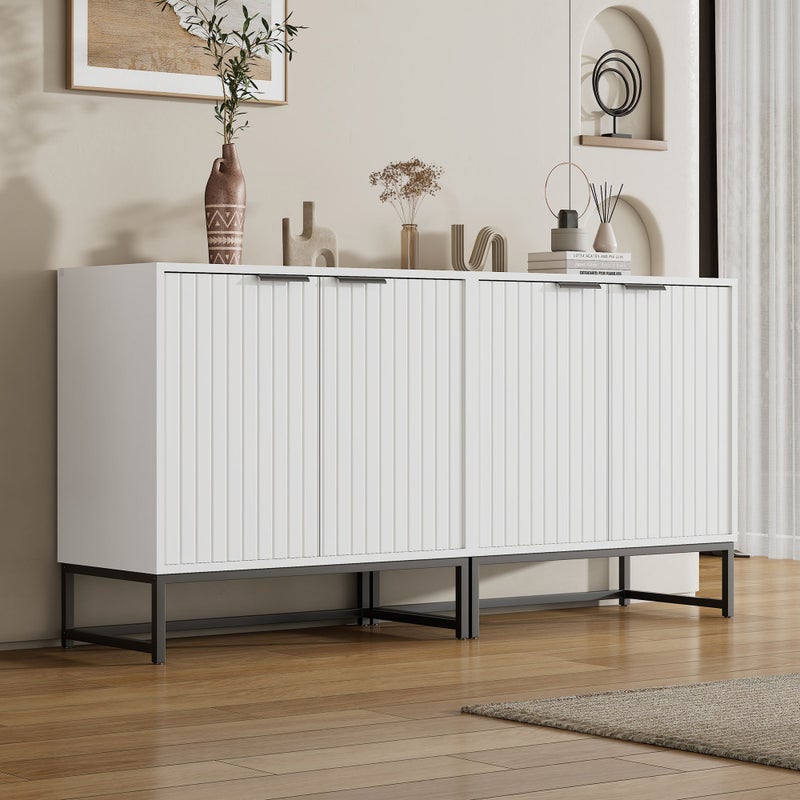 Nowoczesny schowek z 2 drzwiami próżniowymi do salonu, przedpokoju i jadalni - wymiary: B160/T40/H80 cm