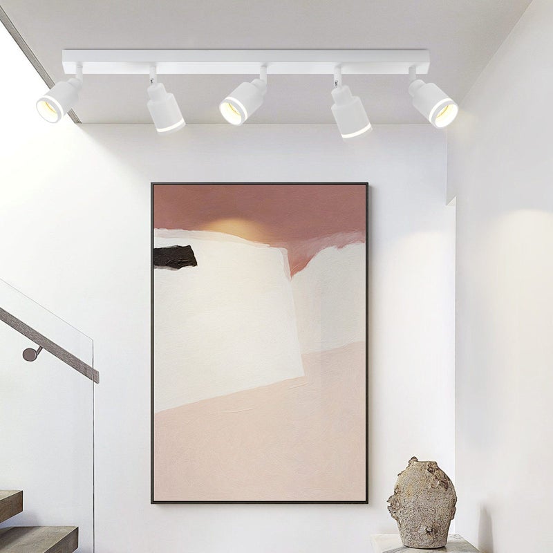 Nettlife Reflektorowa sufitowy 5-punktowy GU10, metalowy, regulowany, biały, Nowoczesna lampa do sypialni