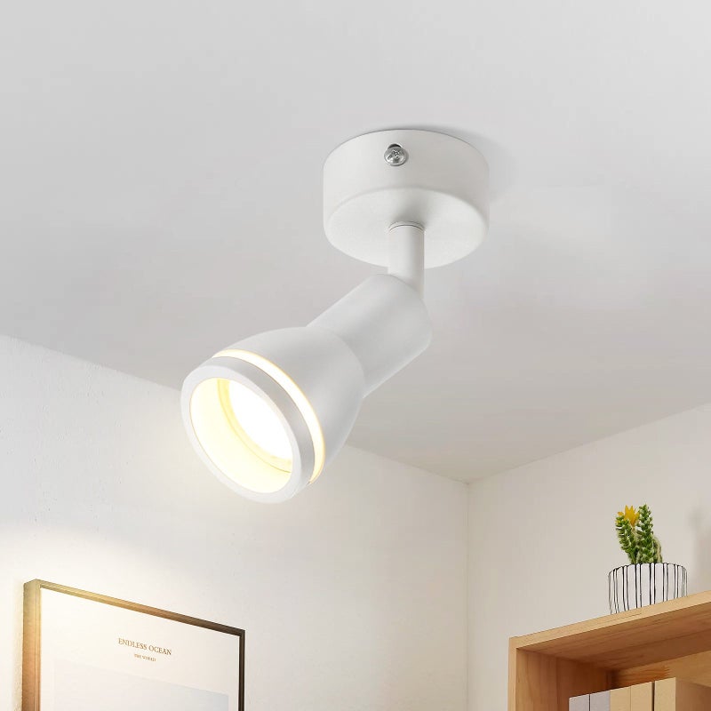 NETTLIFE Reflektorowa sufitowy LED 1 żarówka biała regulowana lampa sufitowa do salonu GU10 nowoczesna lampa punktowa