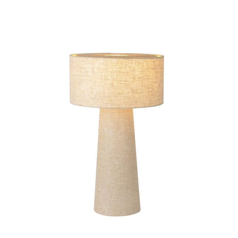 Lampa stołowa ozdobna grzybek z lnu do salonu sypialni 1xE27 240W LEEROY Lucide
