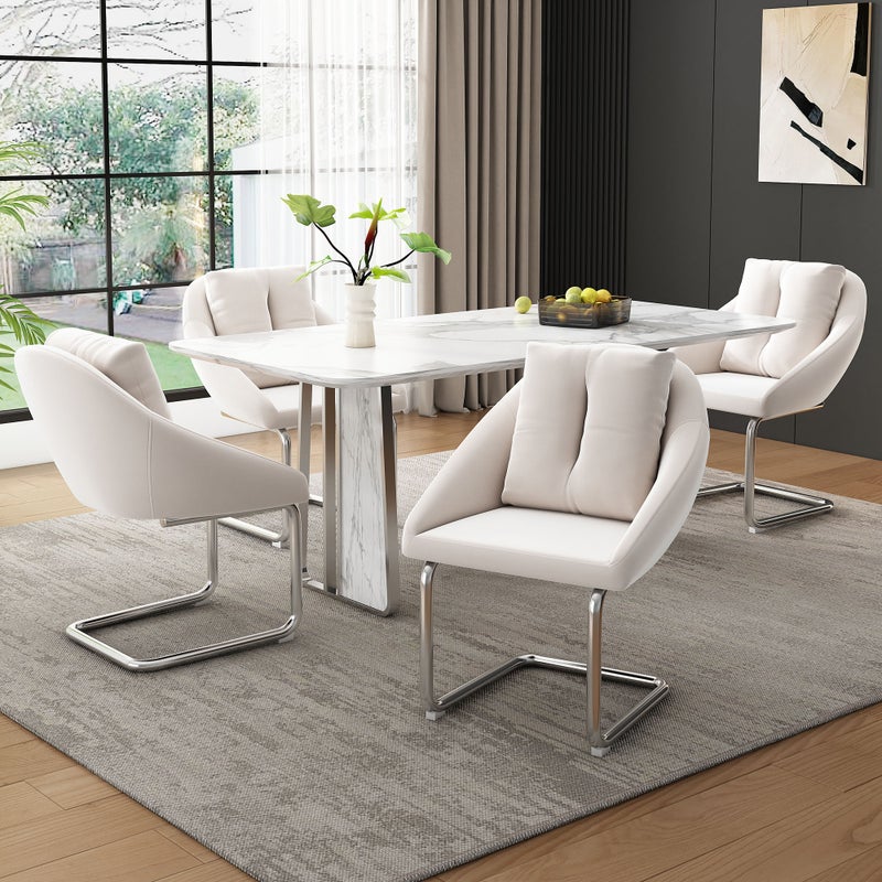 Beżowe aksamitne krzesła do jadalni, zestaw 4 z poduszkami, luksusowe krzesło obrotowe do salonu, miękkie zakrzywione nogi