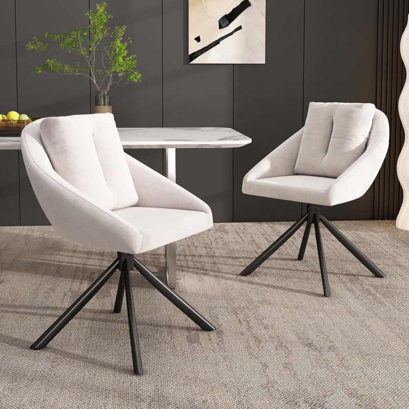 Nowoczesne beżowe aksamitne krzesła do jadalni, zestaw 2 sztuk, eleganckie i wygodne, oddychająca aksamitna tkanina, ergonomiczna konstrukcja