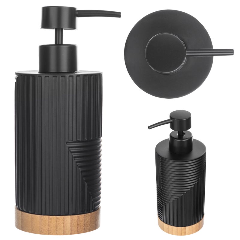 DOZOWNIK MYDŁA W PŁYNIE NA MYDŁO 320ml CZARNY POJEMNIK ŁAZIENKOWY POMPKA