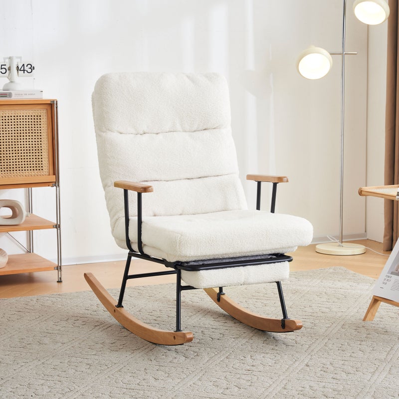 Fotel bujany, wysokość 100 cm, szerokość siedziska 58 cm, z regulacją grawitacyjną, ręcznym podnóżkiem, funkcją antypoślizgowego pochylenia