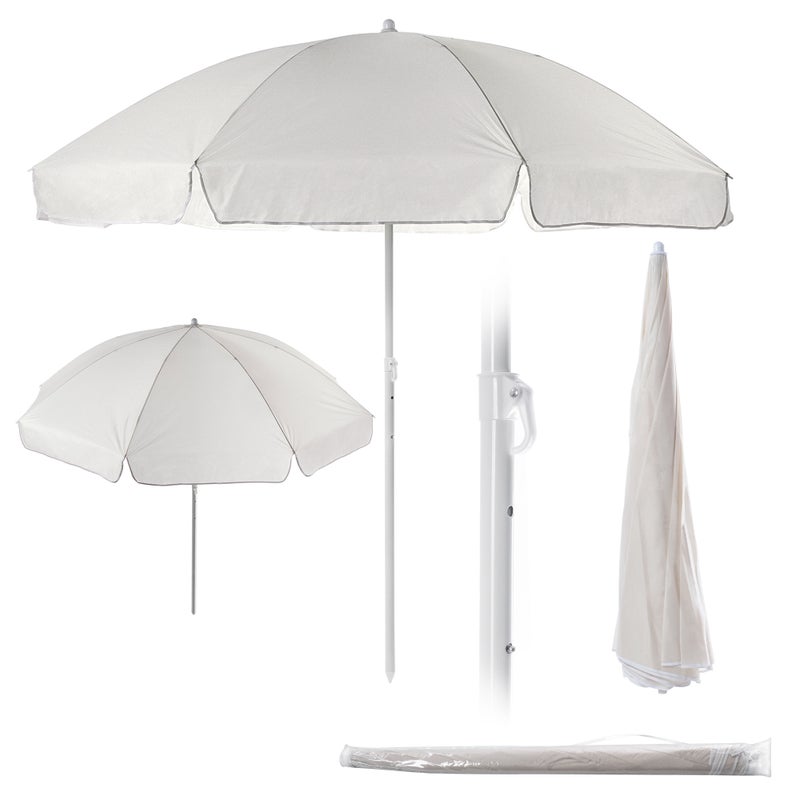PARASOL OGRODOWY NA BALKON TARAS 220 cm DUŻY PLAŻOWY SKŁADANY + POKROWIEC