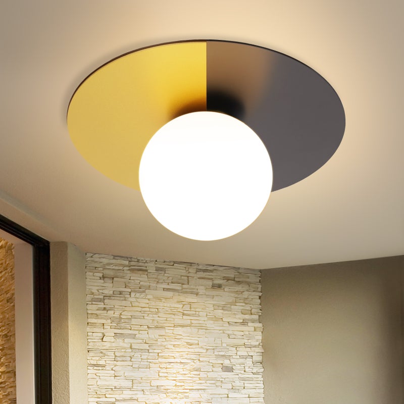 Nettlife Lampa sufitowa E14, vintage, ze szkła i metalu, Nowoczesny design, Lampa ścienna do salonu i sypialni