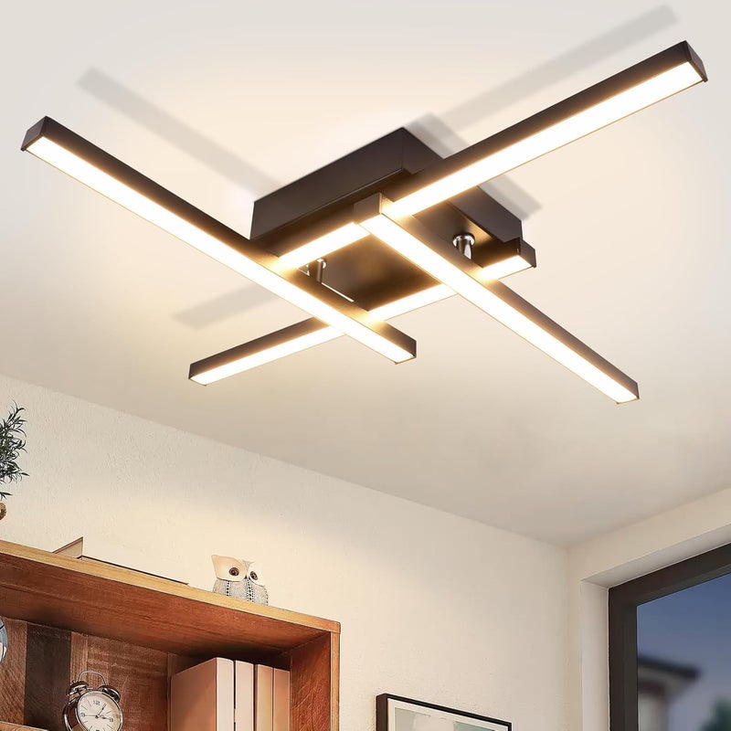 NETTLIFE lampa sufitowa LED o barwie ciepłej bieli, nowoczesny design, 24W 3000K