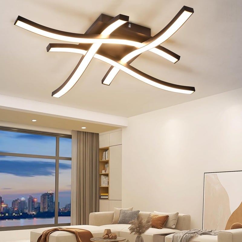 NETTLIFE czarna lampa sufitowa LED 24W 3000K ciepła biel, nowoczesny design