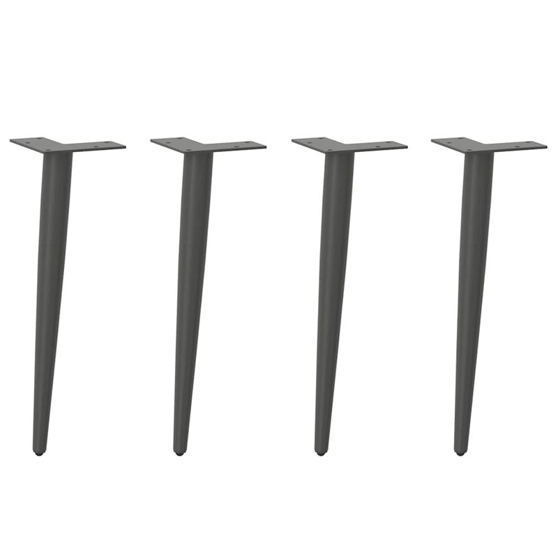 Nogi do stolika kawowego w kształcie stożka 4 szt. Antracyt 42-43 cm Stal vidaXL