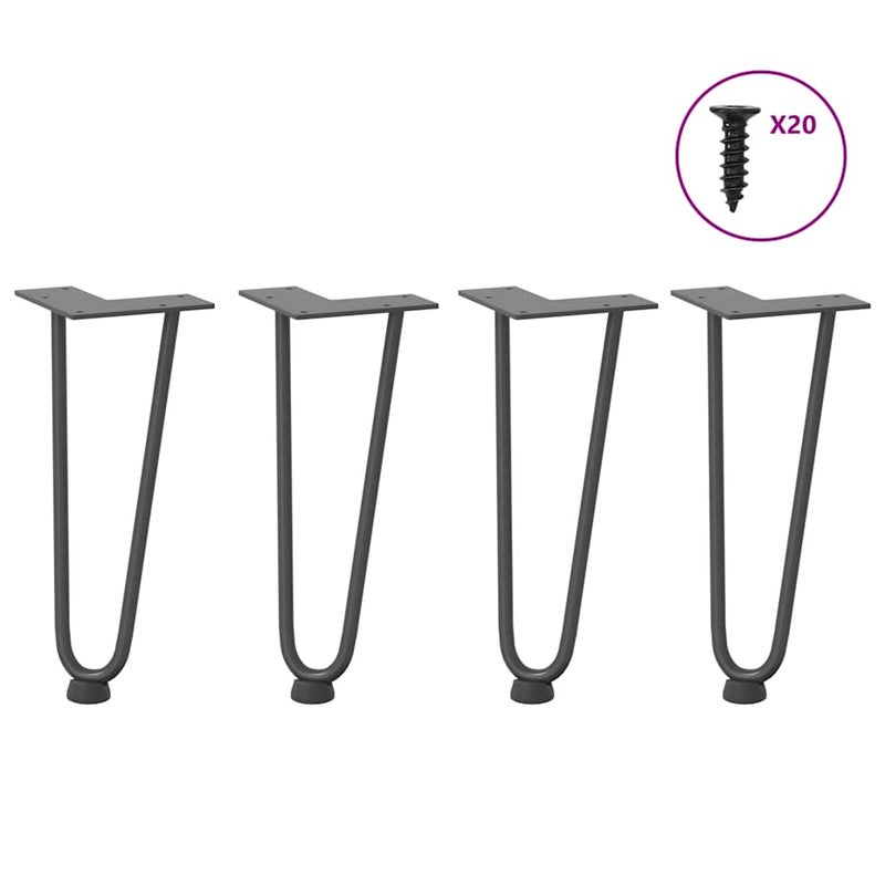 Nogi do stolika kawowego 4 szt. Antracyt 30 cm Stal lite vidaXL