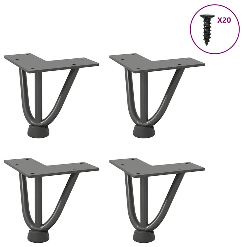 Nogi do stolika kawowego 4 szt. Antracyt 10 cm Stal lite vidaXL