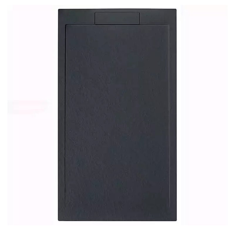 BRODZIK PRYSZNICOWY 160x80 cm ANTRACYT Vulcano Line SLIM Z żywicy i proszku marmurowego z kratką boczną Z ŻYWICY MARMUROWEJ - FRASCIO