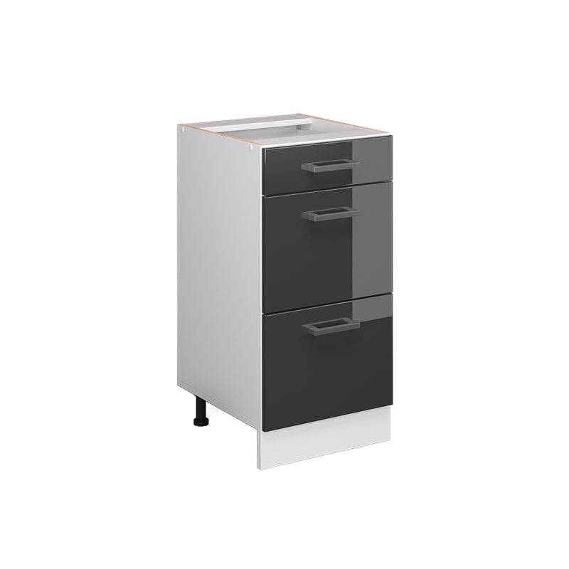 Vicco Uniwersalna jednostka bazowa R-Line, Antracyt wysoki połysk, 40 cm z szufladami, bez blatu roboczego