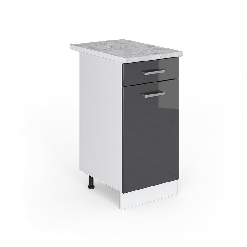 Vicco Uniwersalna jednostka bazowa R-Line, Antracyt wysoki połysk, 40 cm z szufladą, z blatem roboczym