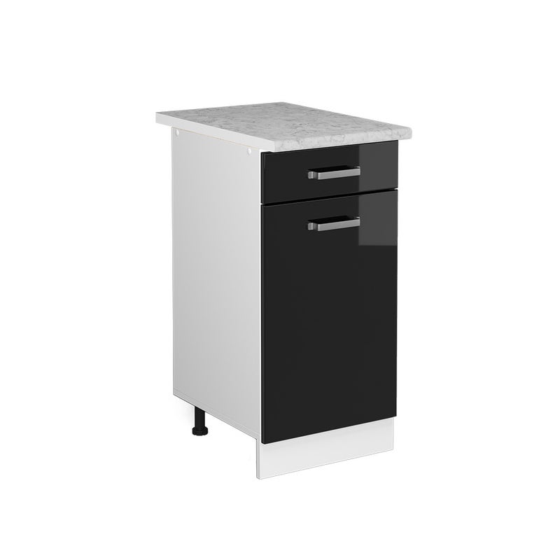 Vicco Uniwersalna jednostka bazowa R-Line, Czarny wysoki połysk, 40 cm z szufladą, z blatem roboczym