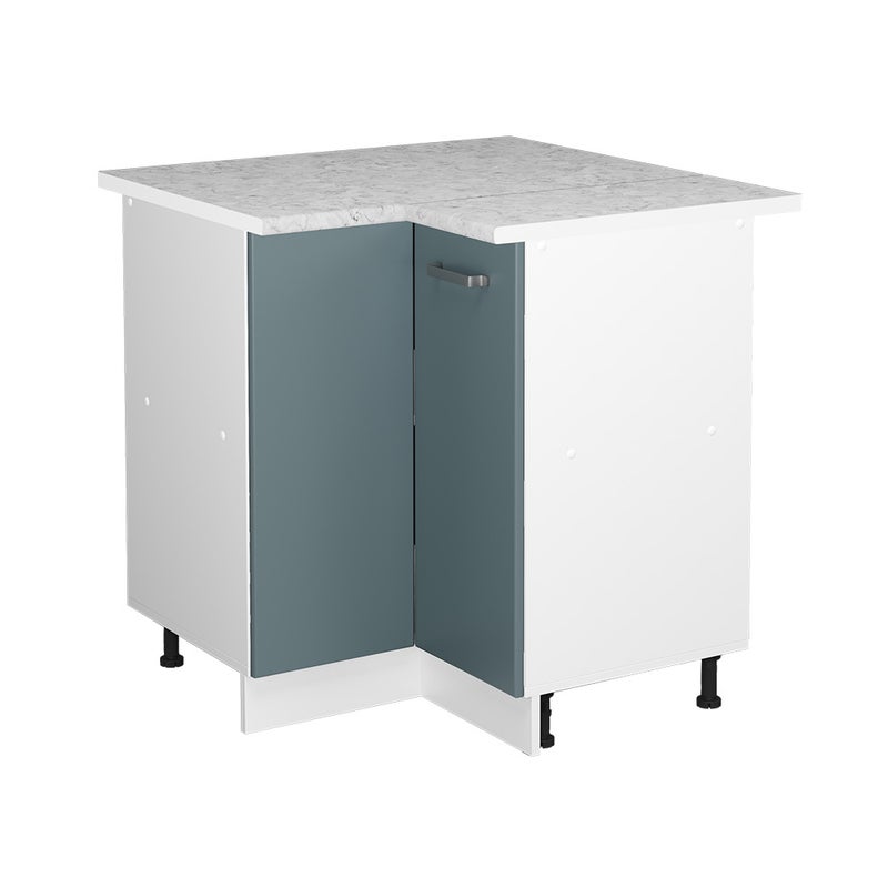 Vicco Uniwersalna szafka narożna R-Line, Niebiesko-szary, 75.6 cm z drzwiami, z blatem roboczym