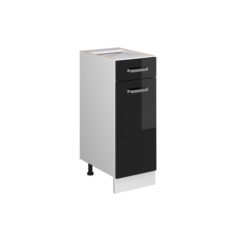 Vicco Uniwersalna jednostka bazowa R-Line, Czarny wysoki połysk, 30 cm z szufladą, bez blatu roboczego