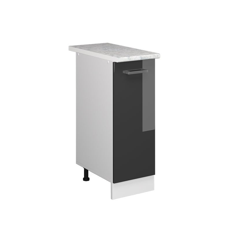 Vicco Uniwersalna jednostka bazowa R-Line, Antracyt wysoki połysk, 30 cm z drzwiami, z blatem roboczym