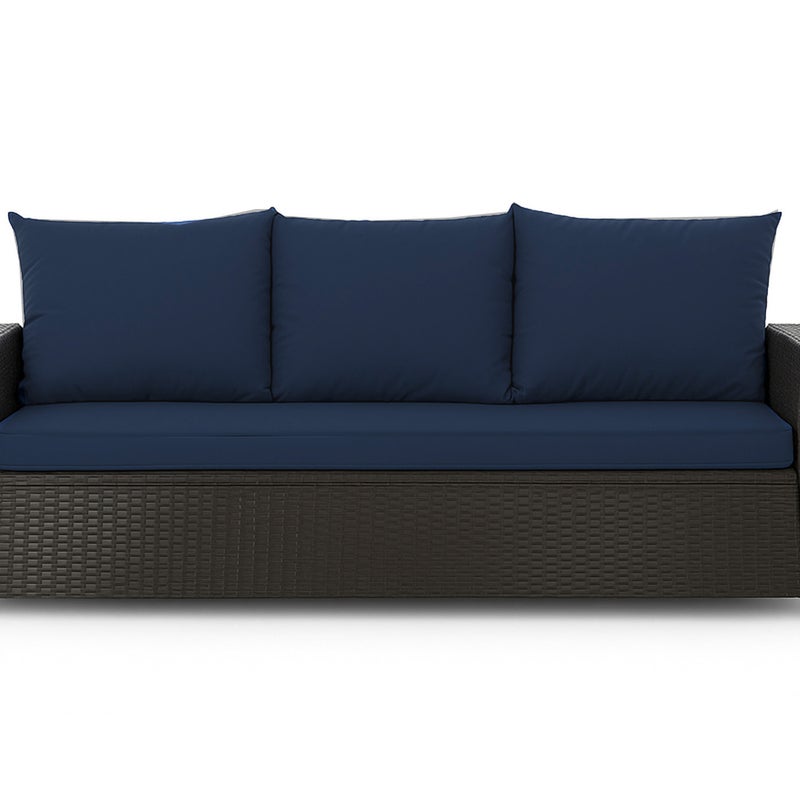 Poduszka ogrodowa na sofę rattanową 150x50x50cm poduszka na meble rattanowe granatowa, poduszka na balkon taras, poduszki na meble ogrodowe