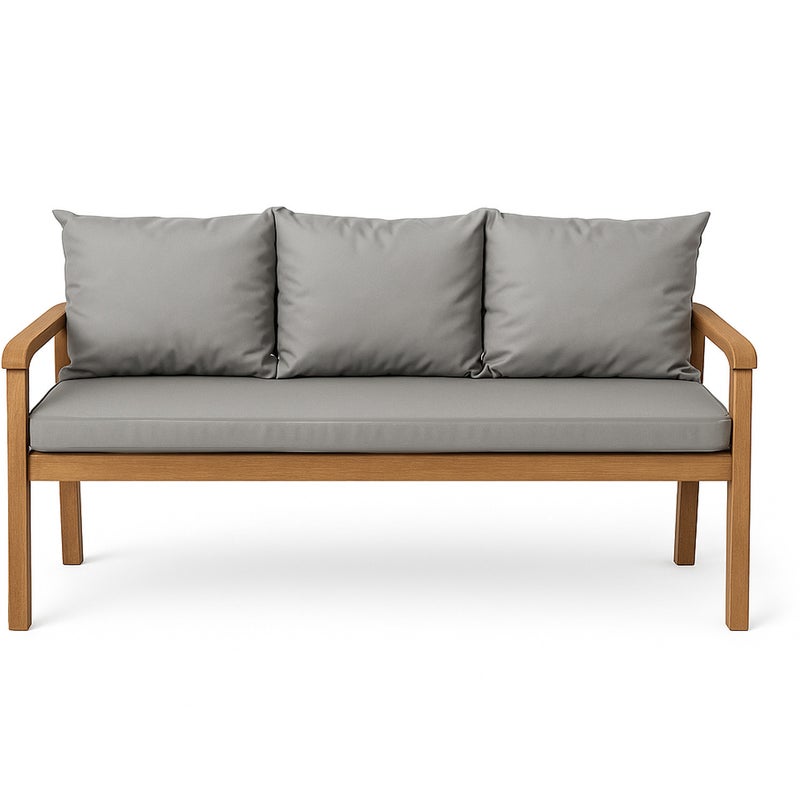 Poduszka ogrodowa na ławkę 140x60x50cm poduszka na meble ogrodowe jasna szara, poduszka na balkon taras, poducha ogrodowa na huśtawkę