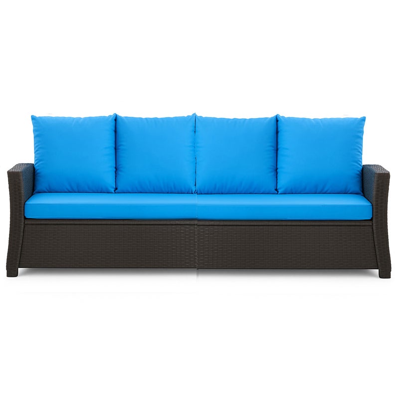 Poduszka ogrodowa na sofę rattanową 170x60x50cm poduszka na meble rattanowe niebieska, poduszka na balkon taras, poduszki na meble ogrodowe