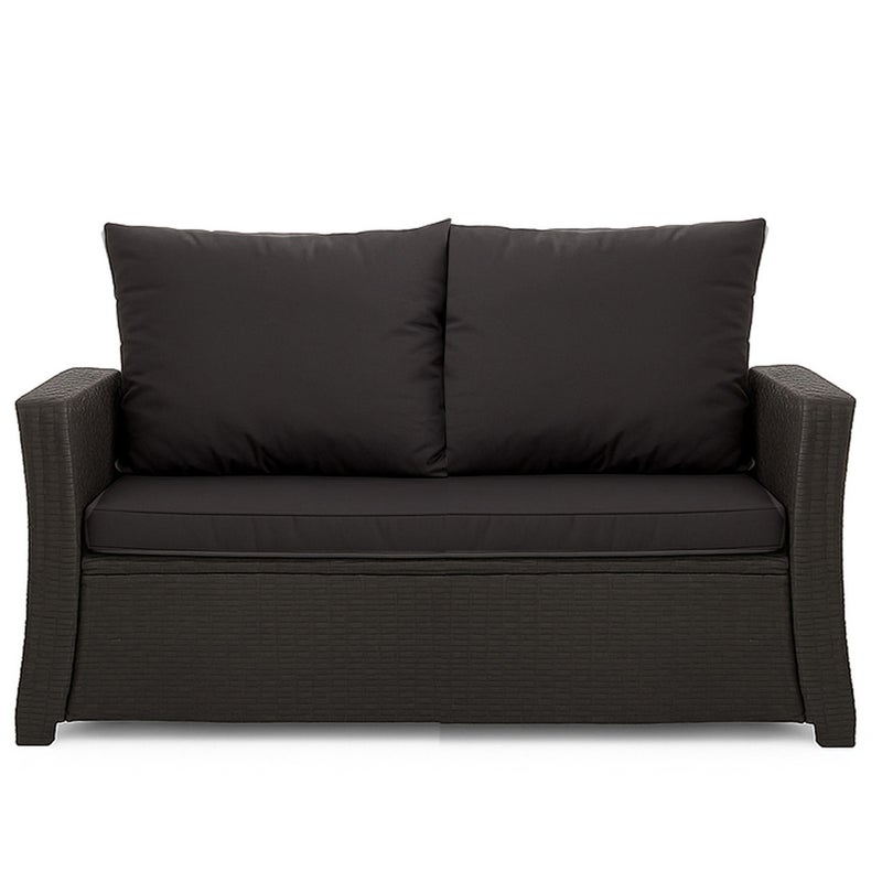 Poduszka ogrodowa na sofę rattanową 110x50x50cm poduszka na meble rattanowe czarna, poduszka na balkon taras, poduszki na meble ogrodowe