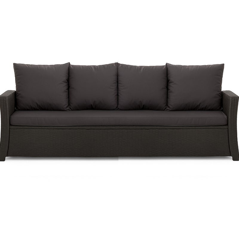 Poduszka ogrodowa na sofę rattanową 170x60x50cm poduszka na meble rattanowe czarna, poduszka na balkon taras, poduszki na meble ogrodowe