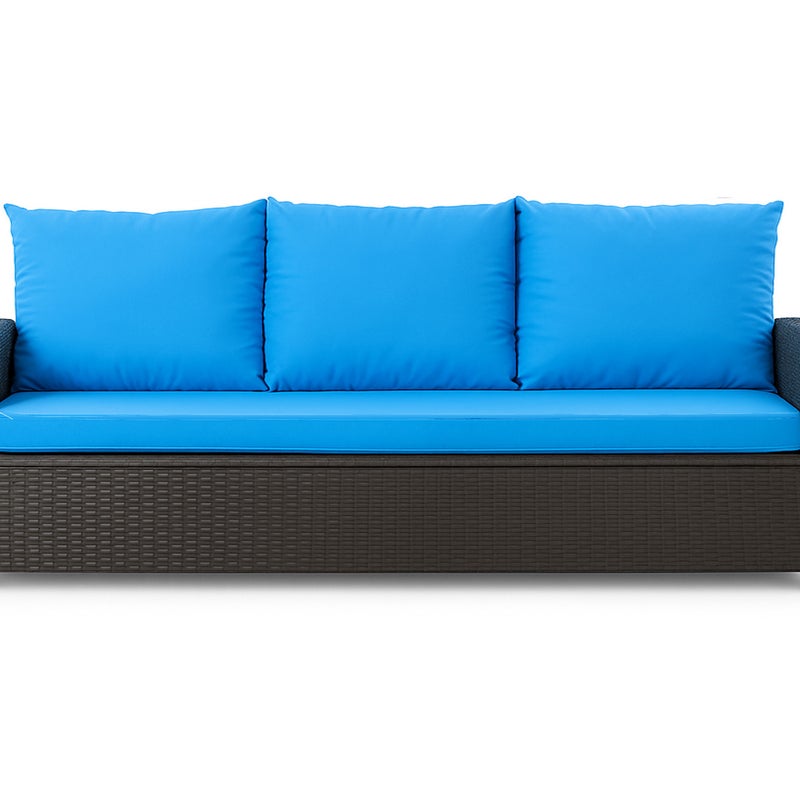 Poduszka ogrodowa na sofę rattanową 140x60x50cm poduszka na meble rattanowe niebieska, poduszka na balkon taras, poduszki na meble ogrodowe