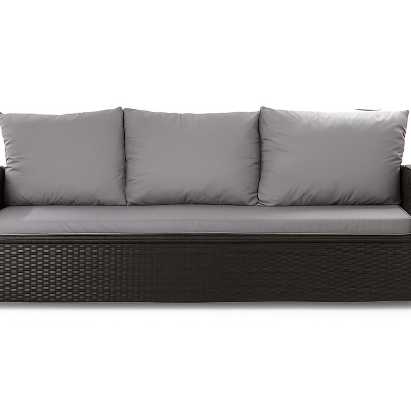 Poduszka ogrodowa na sofę rattanową 140x50x50cm poduszka na meble rattanowe jasna szara, poduszka na balkon taras, poduszki na meble ogrodowe