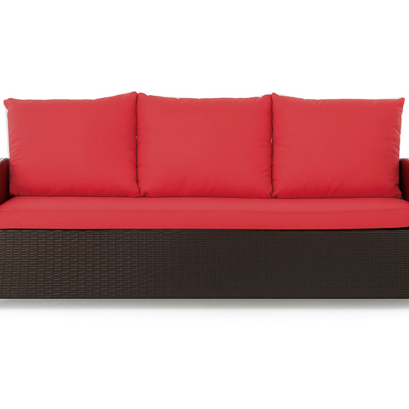 Poduszka ogrodowa na sofę rattanową 140x60x50cm poduszka na meble rattanowe czerwona, poduszka na balkon taras, poduszki na meble ogrodowe