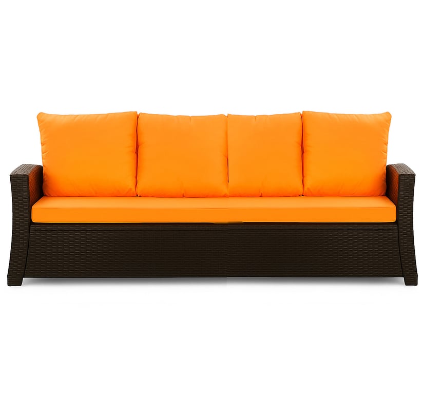 Poduszka ogrodowa na sofę rattanową 170x60x50cm poduszka na meble rattanowe pomarańczowa, poduszka na balkon taras, poduszki na meble ogrodowe