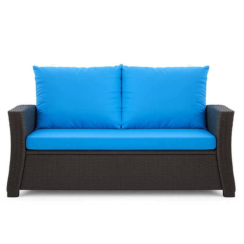 Poduszka ogrodowa na sofę rattanową 100x60x50cm poduszka na meble rattanowe niebieska, poduszka na balkon taras, poduszki na meble ogrodowe
