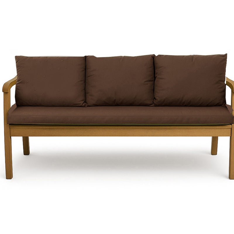 Poduszka ogrodowa na ławkę 140x60x50cm poduszka na meble ogrodowe brązowa, poduszka na balkon taras, poducha ogrodowa na huśtawkę