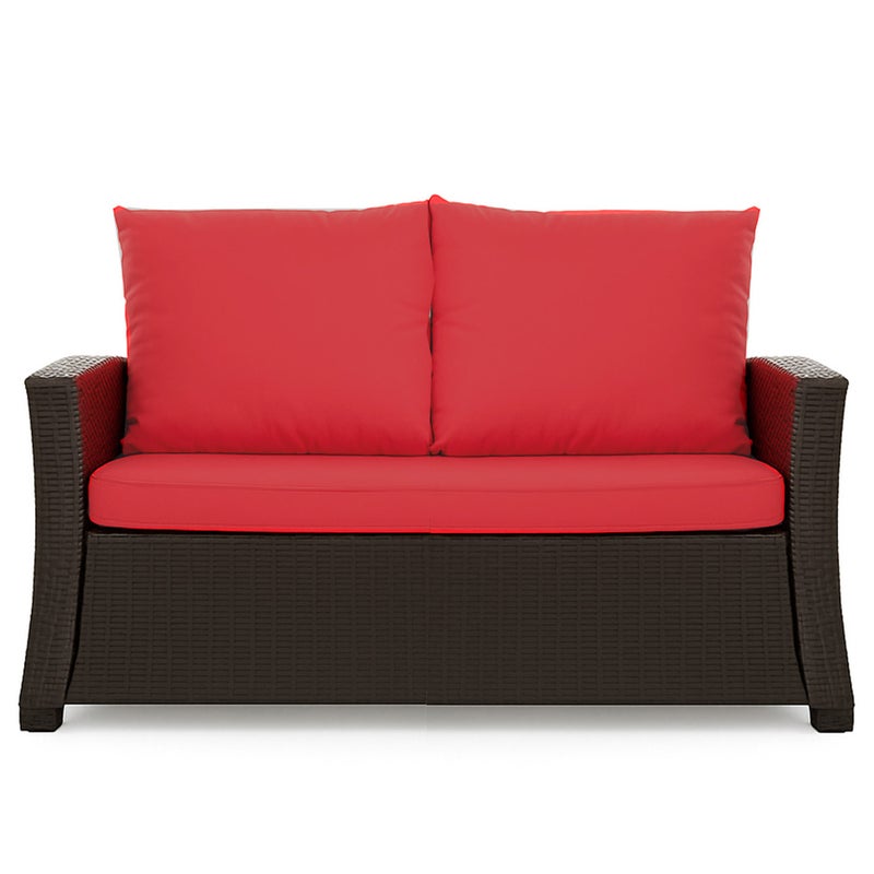 Poduszka ogrodowa na sofę rattanową 100x50x50cm poduszka na meble rattanowe czerwona, poduszka na balkon taras, poduszki na meble ogrodowe