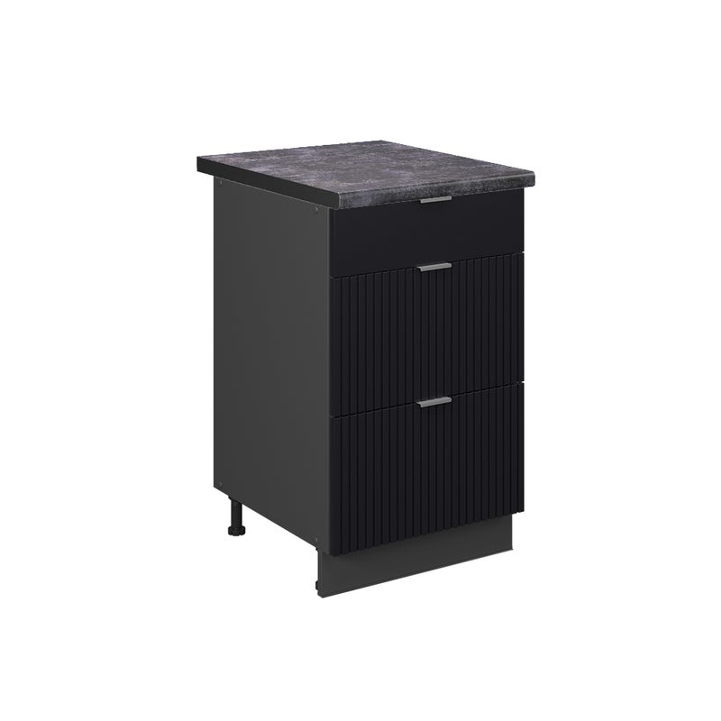 Vicco Szafka dolna do kuchni Fame-Line, Czarne paski, 50 cm , BP Antracyt