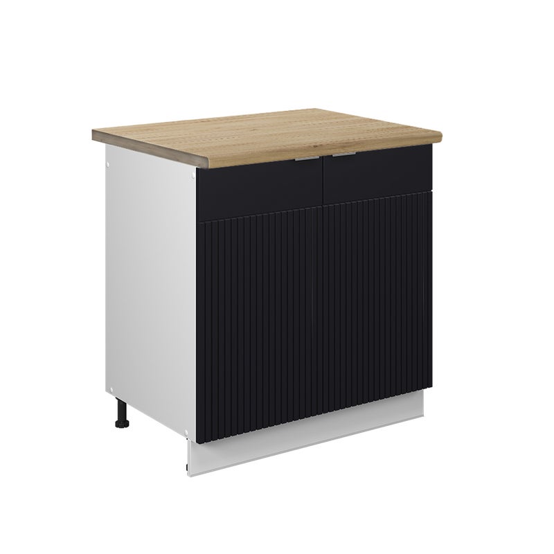 Vicco Szafka pod zlew Fame-Line, Czarne paski, 80 cm , BP Dąb