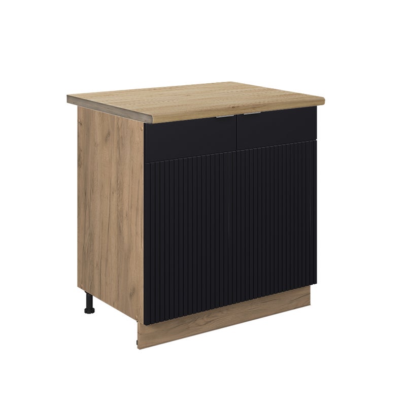 Vicco Szafka pod zlew Fame-Line, Czarne paski, 80 cm , BP Dąb