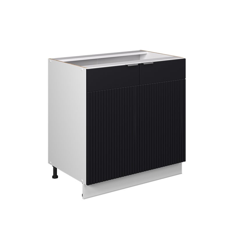 Vicco Szafka pod zlew Fame-Line, Czarne paski, 80 cm z półką, bez blatu roboczego