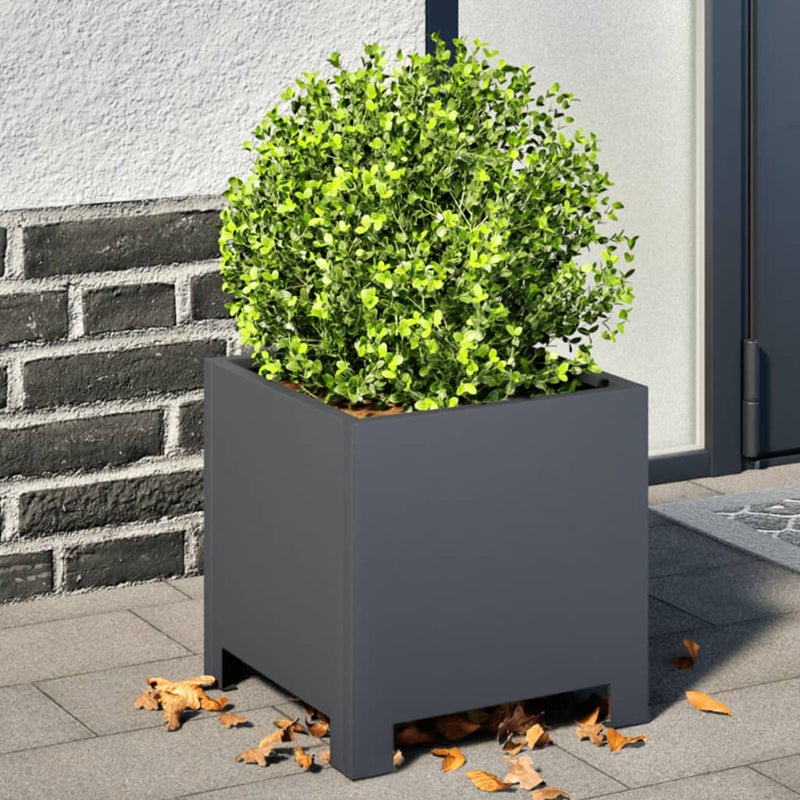 vidaXL Donice ogrodowe, 2 szt., antracytowe, 30x30x30 cm, stalowe