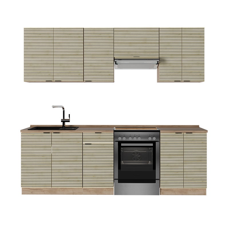 Vicco Zabudowa kuchenna Fame-Line, Panel dębowy/dąb goldkraft, 240 cm , BP Dąb