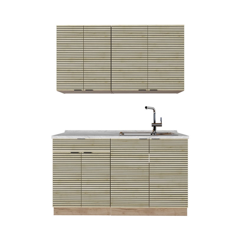 Vicco Pojedyncza kuchnia Fame-Line, Panel dębowy/dąb goldkraft, 140 cm , BP Dąb