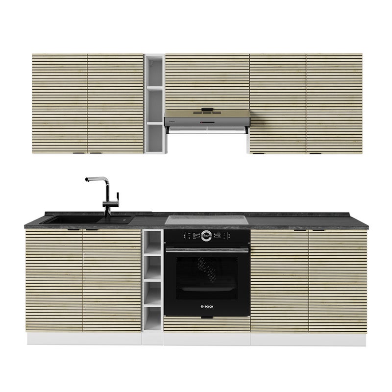 Vicco Szafka kuchenna Fame-Line, Panel dębowy/biały, 235 cm , BP Antracyt