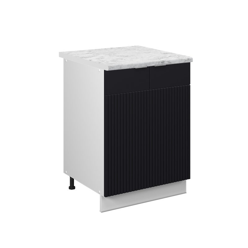 Vicco Szafki kuchenne Fame-Line, Czarne paski, 60 cm , BP Marmur